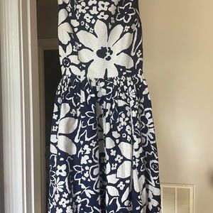 Kate Spade Navy and White Floral Sundress, Size 4